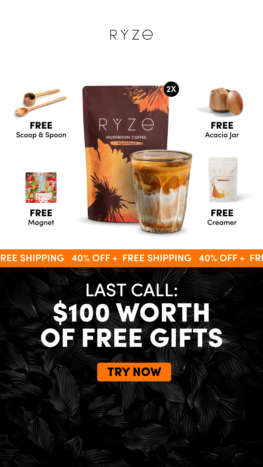 RYZE Superfoods Facebook ad
