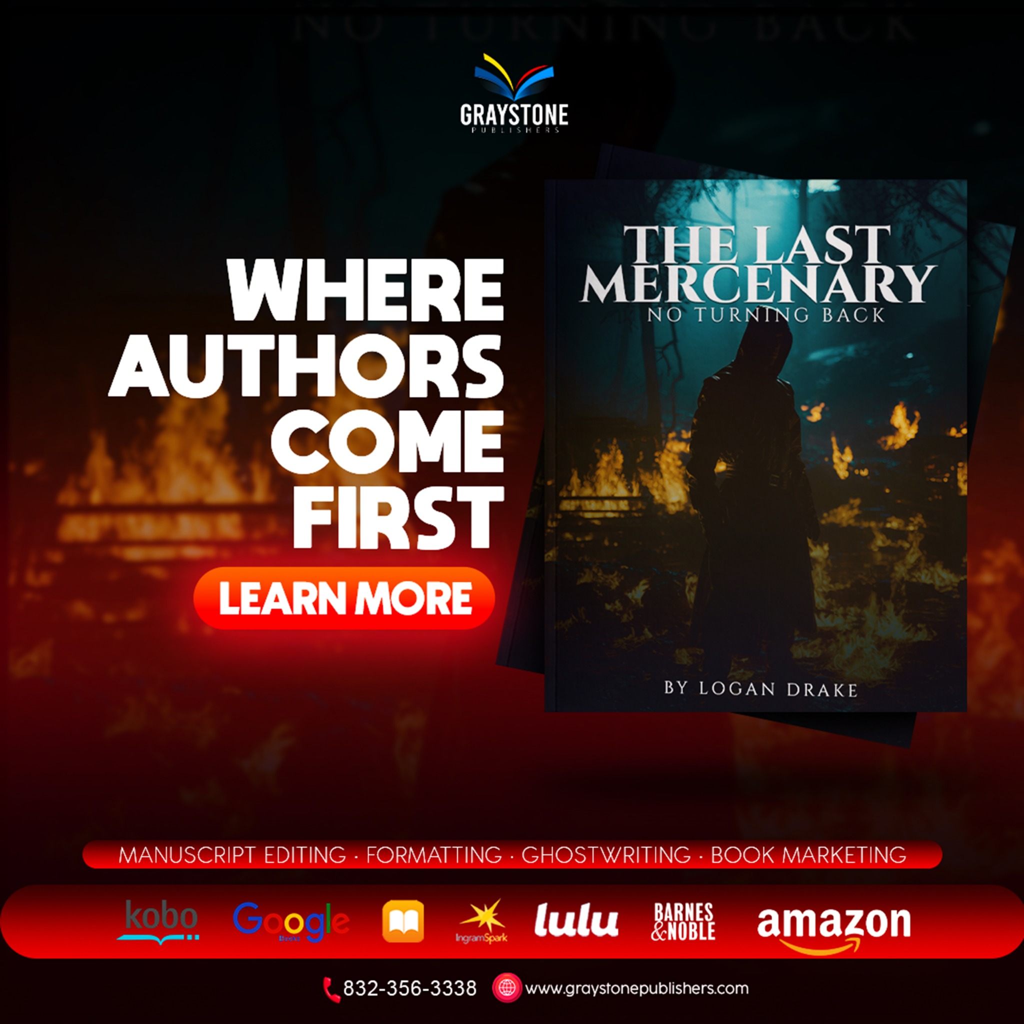 GrayStone Publishers Facebook ad: Publish Your Book Now!