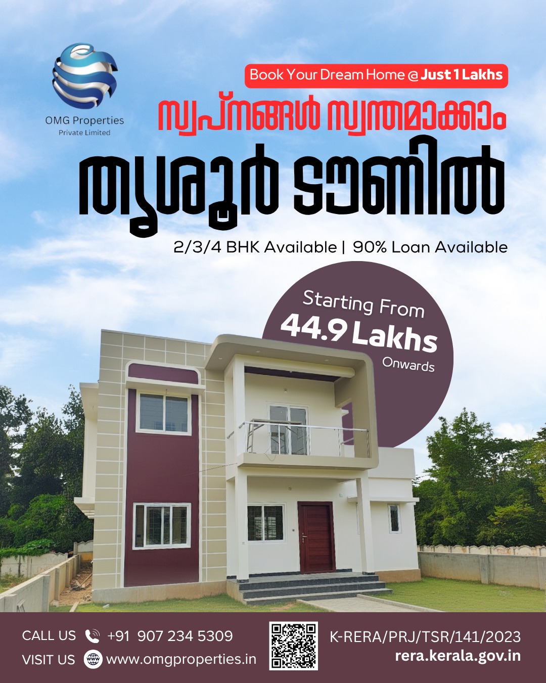 OMG Properties Facebook ad: 2/3/4 BHK Available