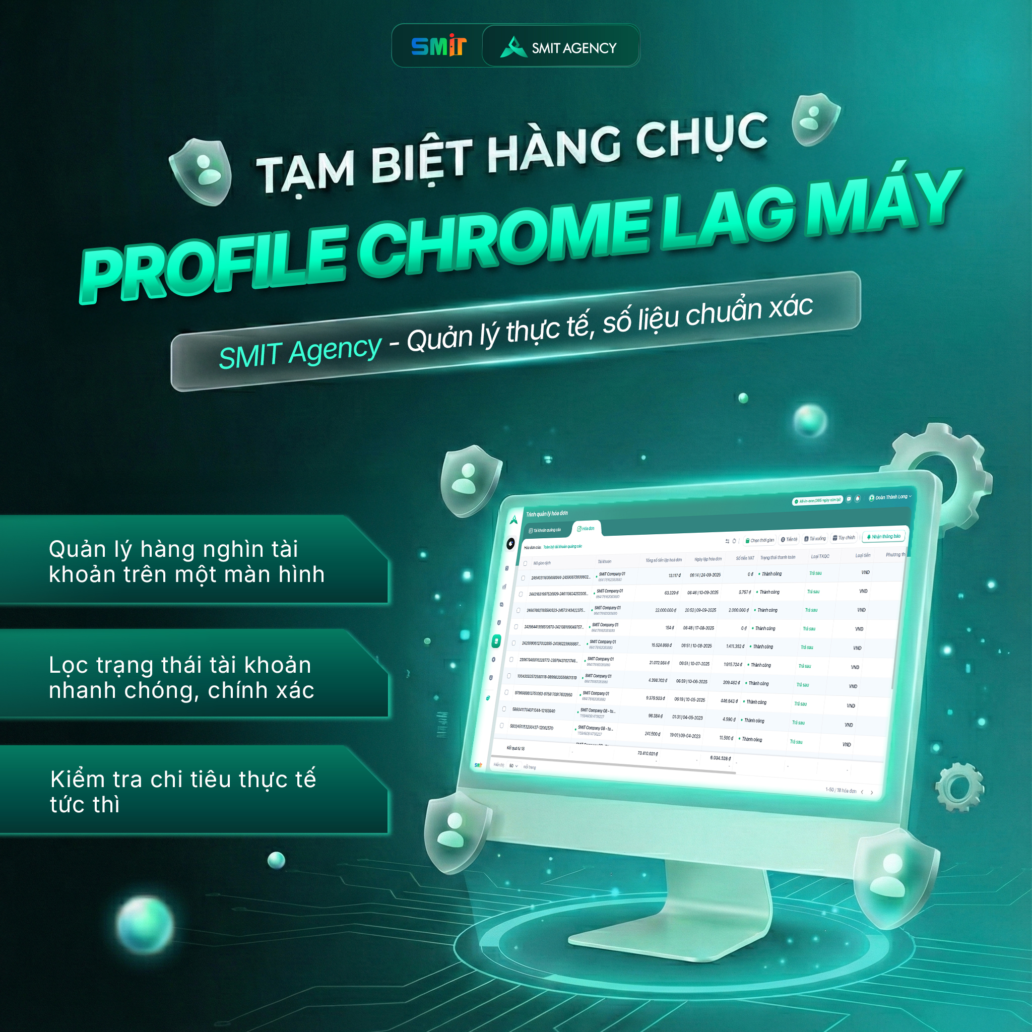SMIT Agency - Phần mềm dành cho Agency cho thuê TKQC Facebook ad