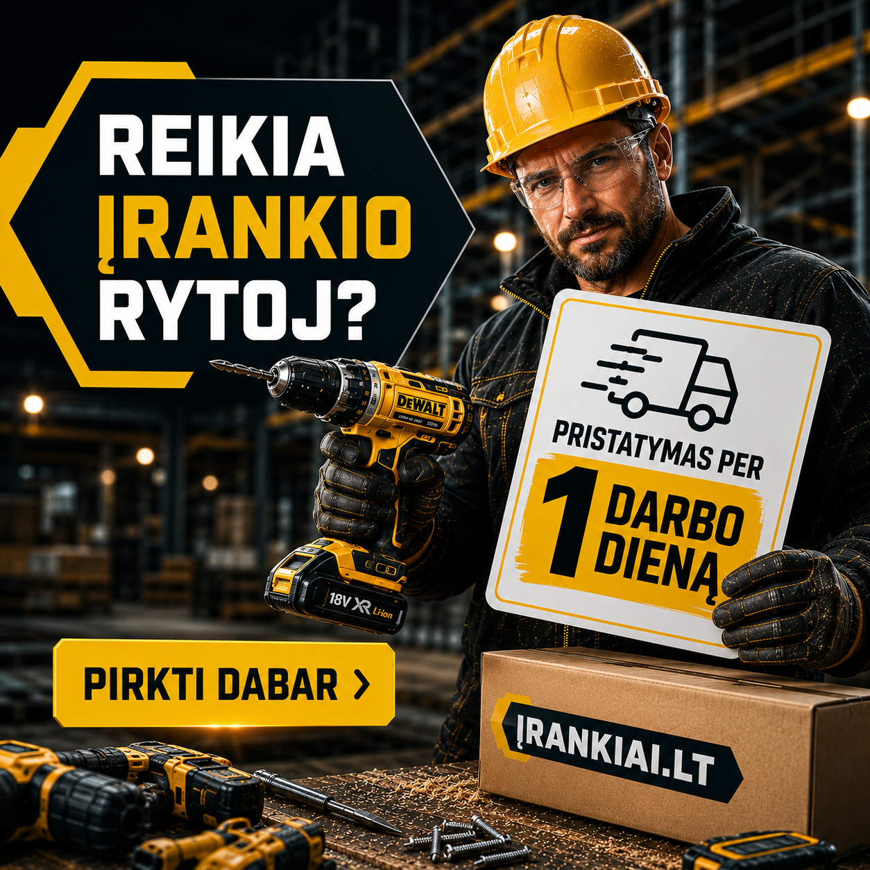 Įrankiai.lt Facebook ad: ĮRANKIAI | Makita, Festool, Bosch, Metabo, DeWalt | Darbo…