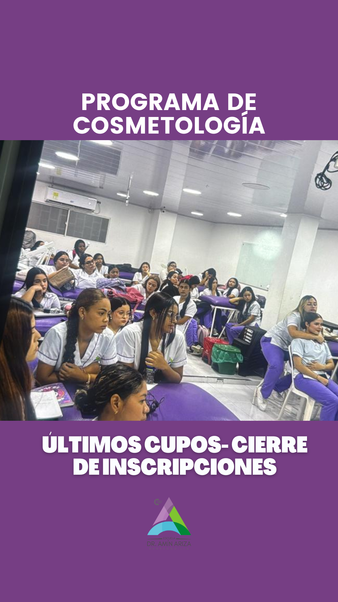 Escuela Dr. Amin Ariza Facebook ad: Programa Cosmetología Barranquilla