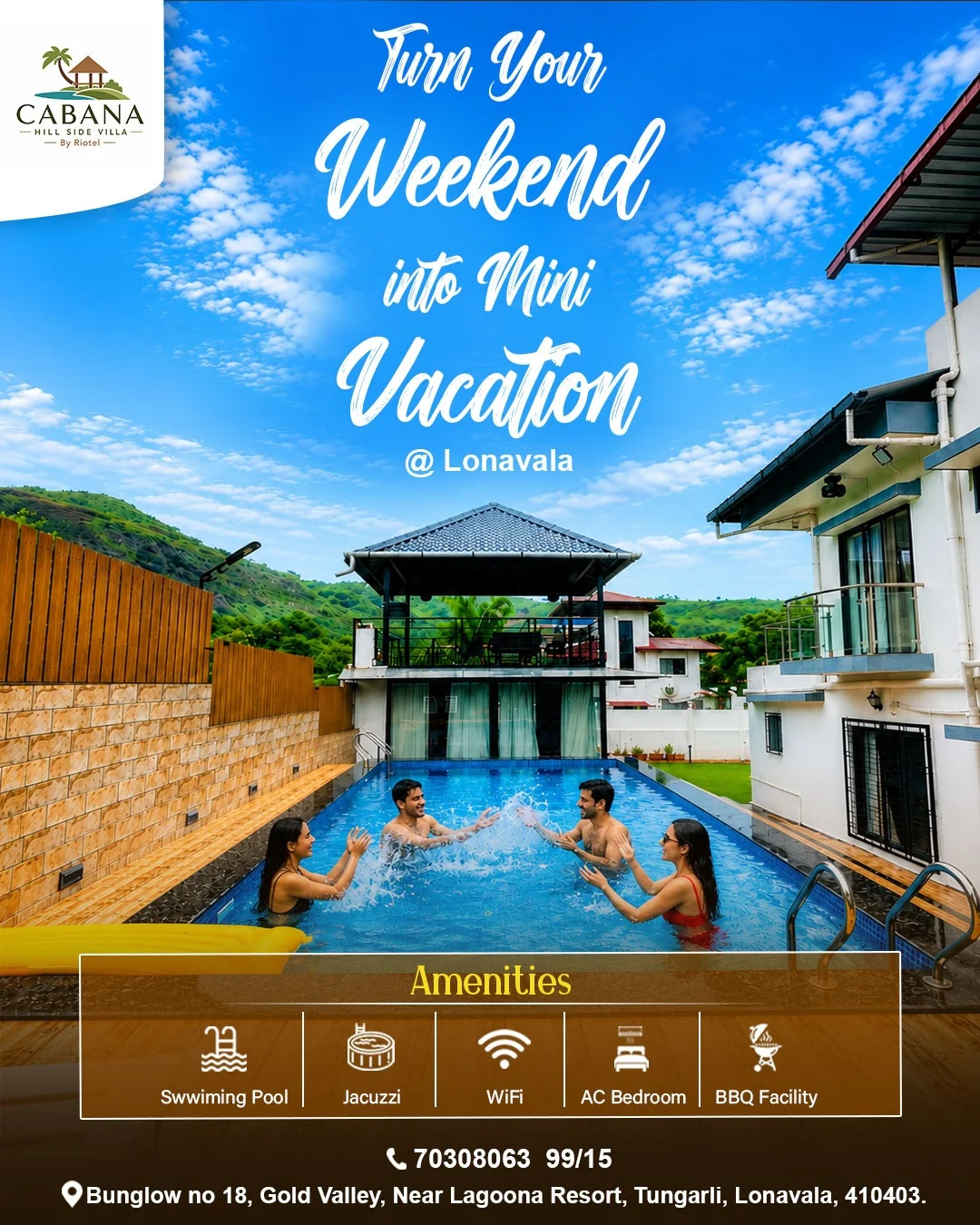 Cabana By Riotel Facebook ad: Whether it’s a corporate outing, college trip, or…