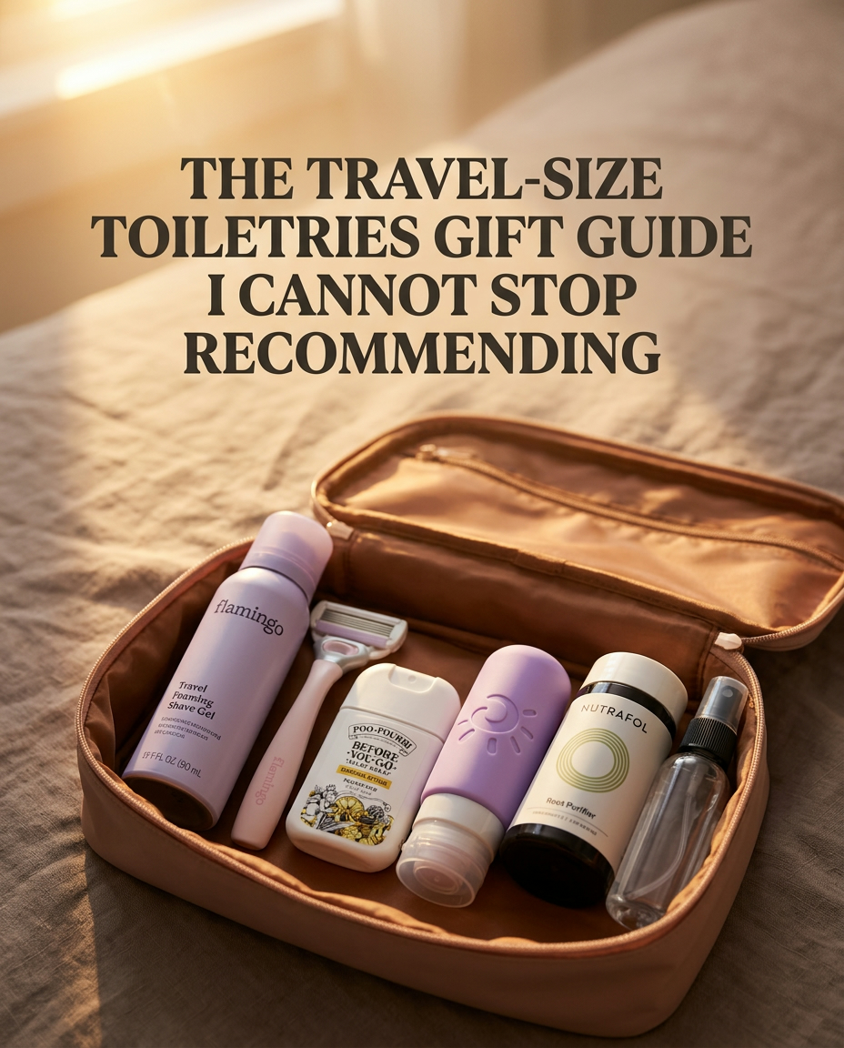 Nia Huntley Facebook ad: THE TRAVEL-SIZE TOILETRIES GIFT GUIDE I CANNOT STOP…