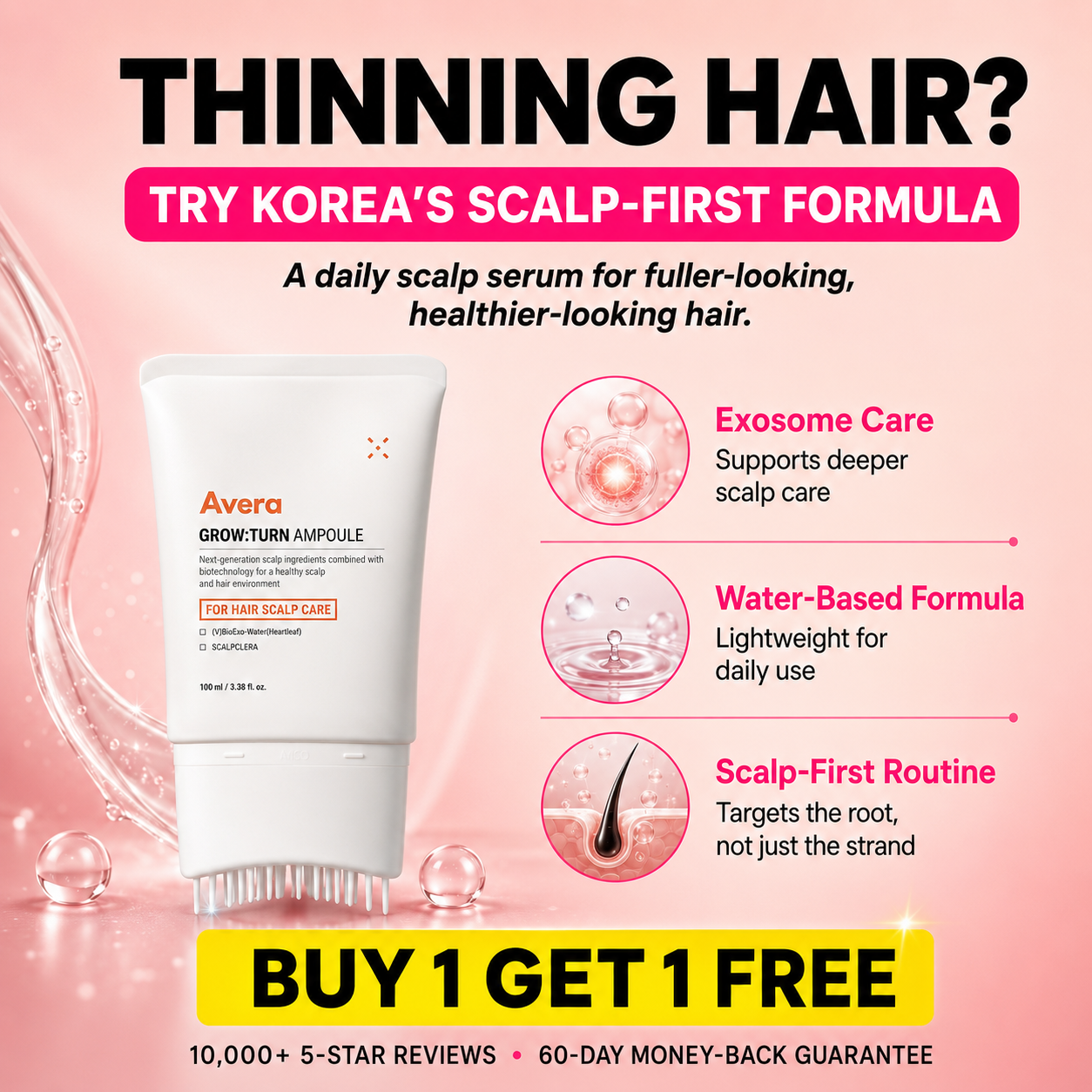 Avera Facebook ad: Korea's #1 Hair Growth Serum