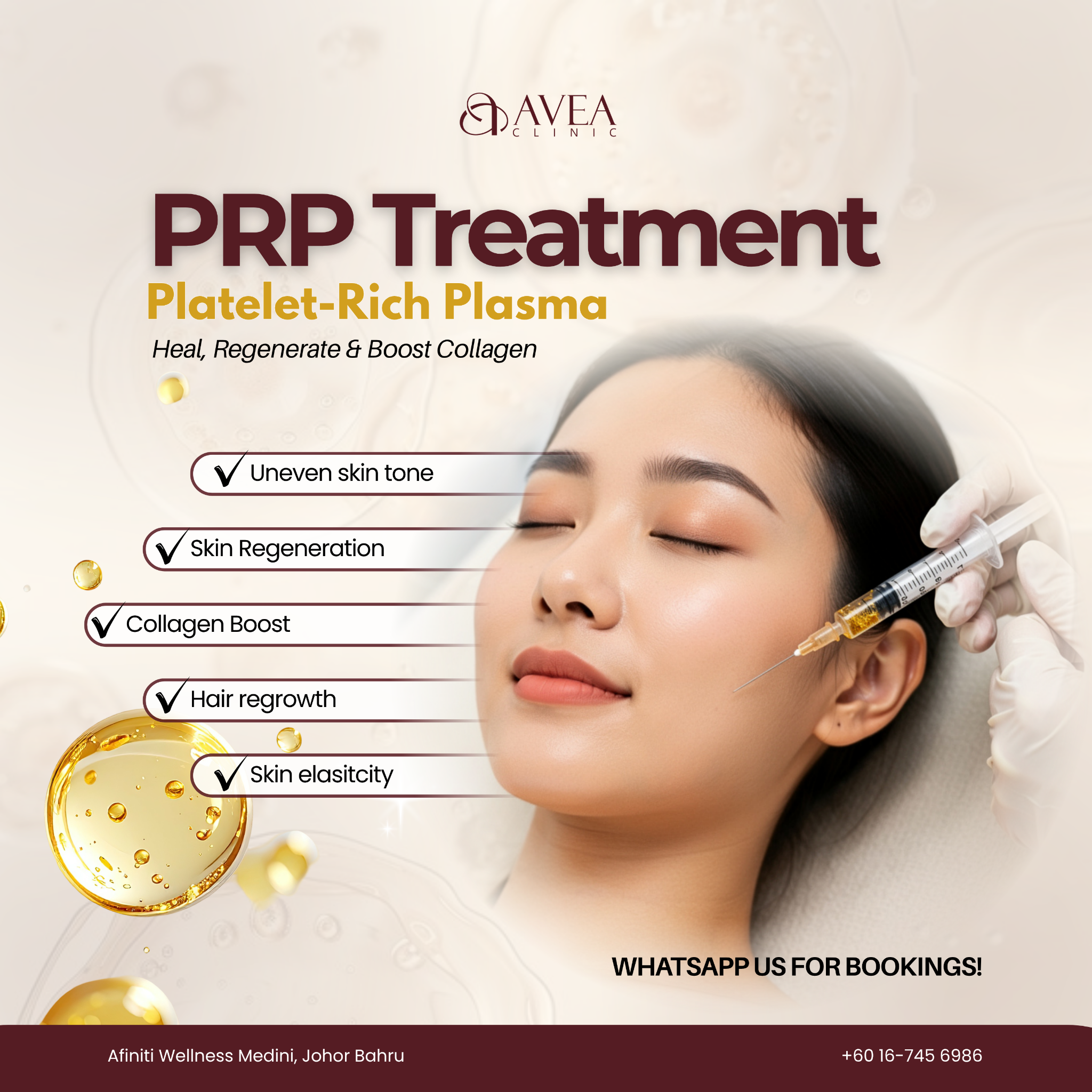 Avea Clinic Facebook ad: Whatsapp us