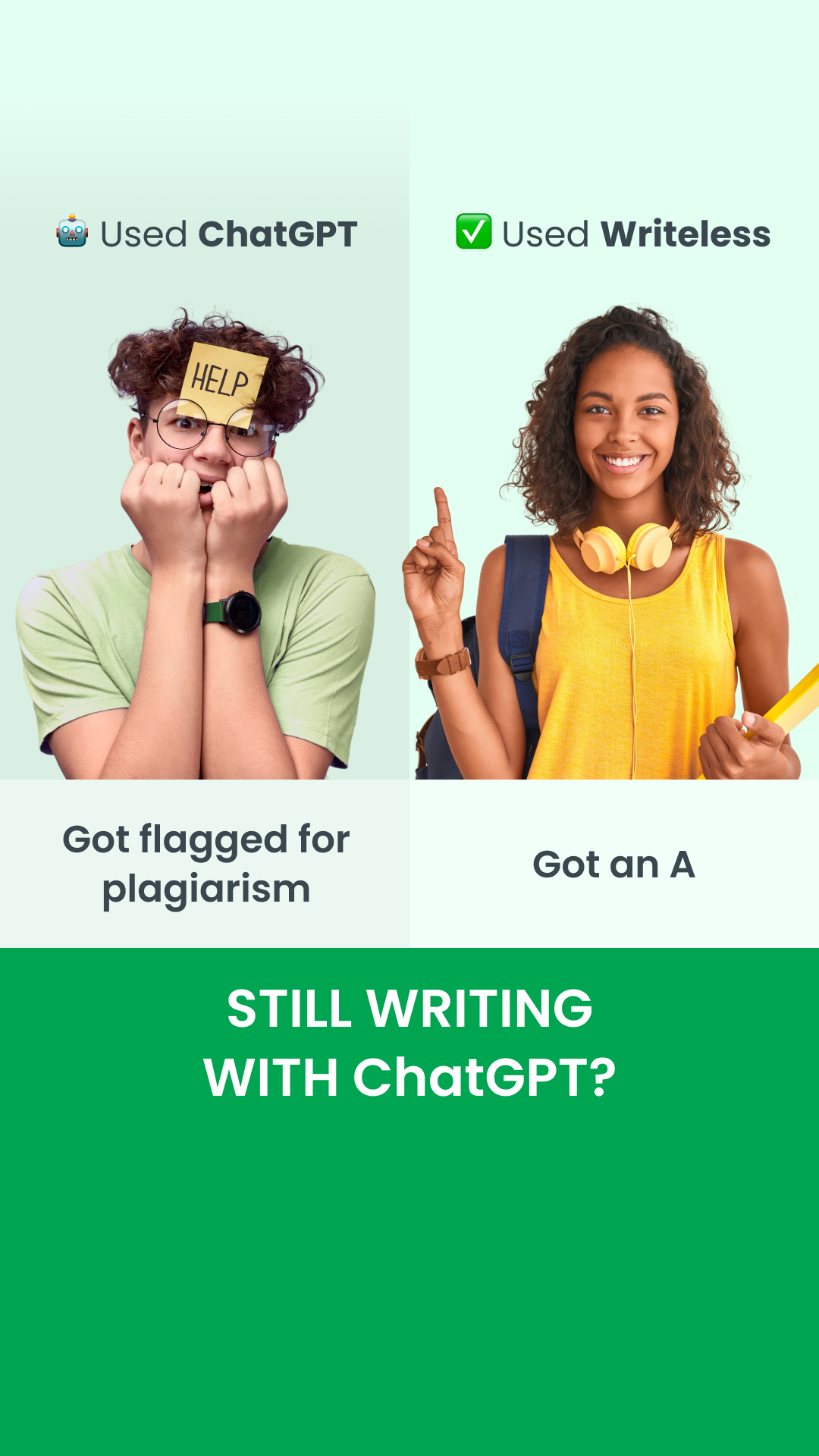 Writeless AI Facebook ad