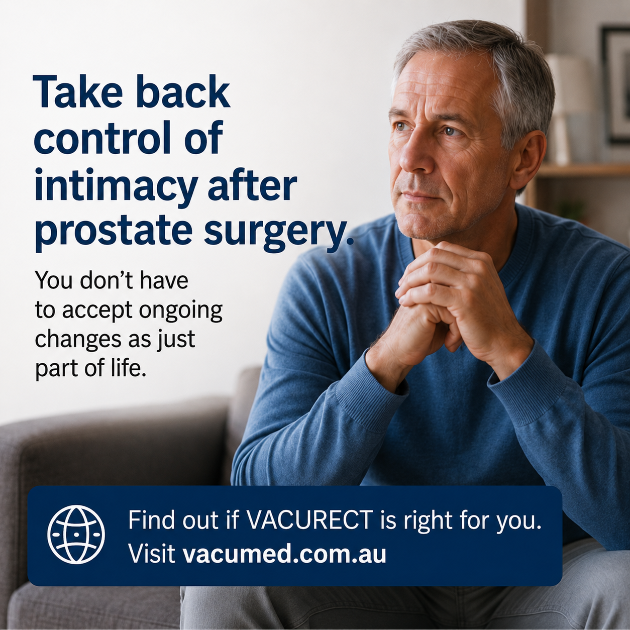 Vacurect Facebook ad: Rebuild confidence after prostate surgery
