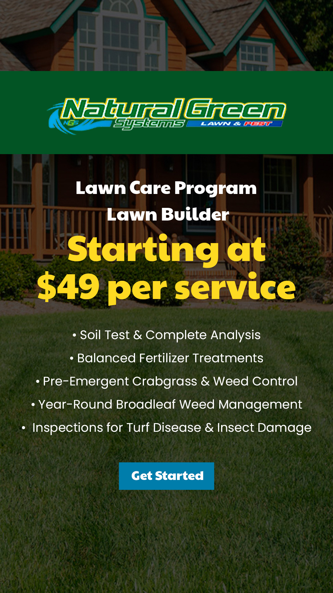 Natural Green Systems Lawn and Pest Facebook ad from May 12, 2025