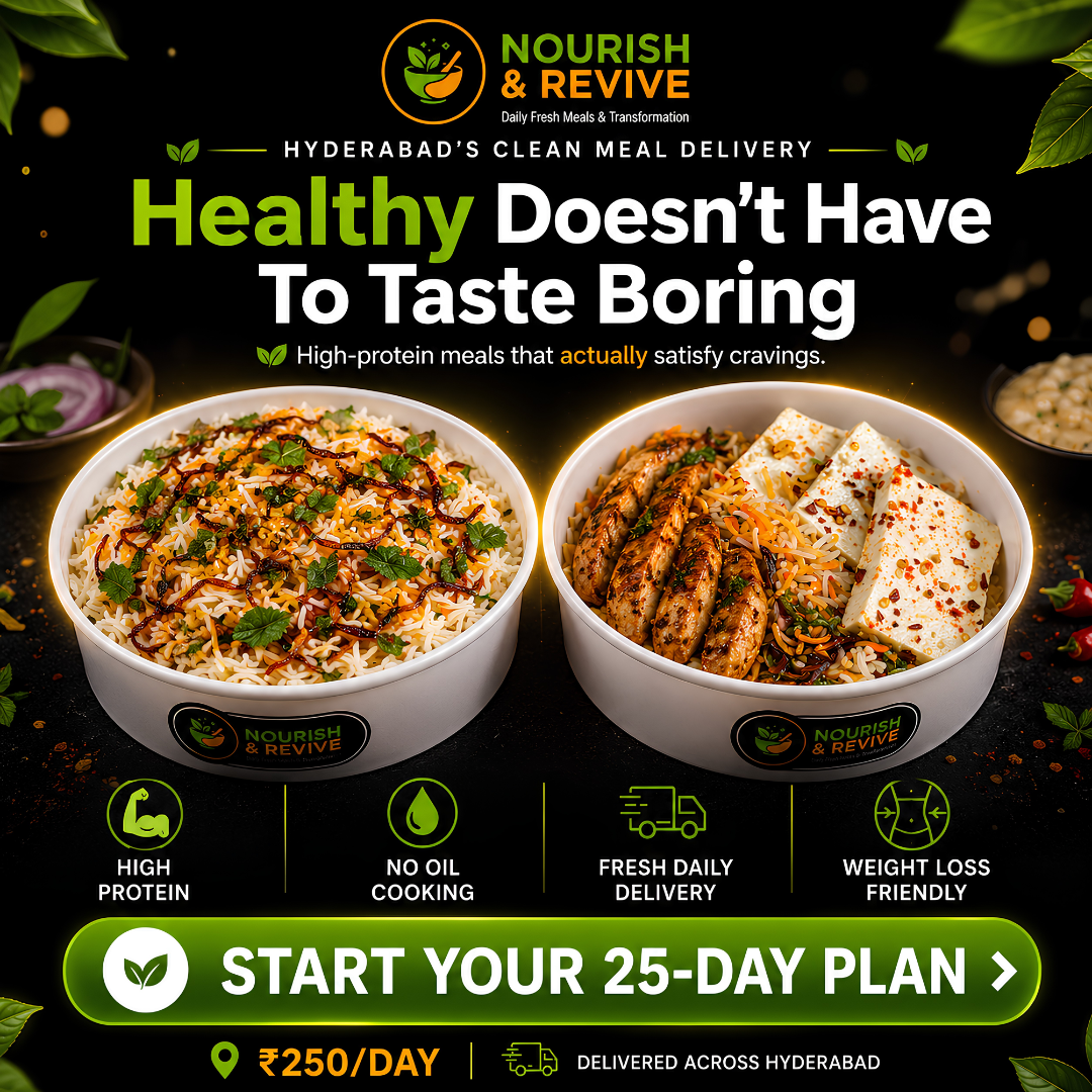 Nourish and Revive Facebook ad: Healthy Food That Actually Tastes Good