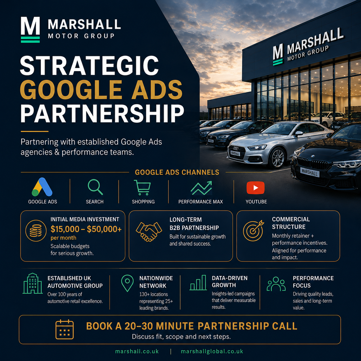 Marshall Motor Group Facebook ad: Strategic Google Ads Partnership