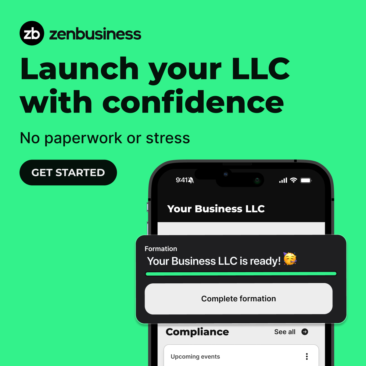 ZenBusiness Facebook ad