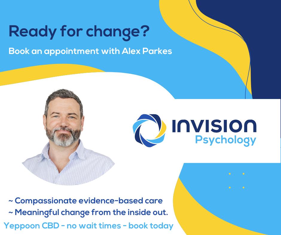 Invision Psychology Facebook ad: Taking the first step can feel hard, but…
