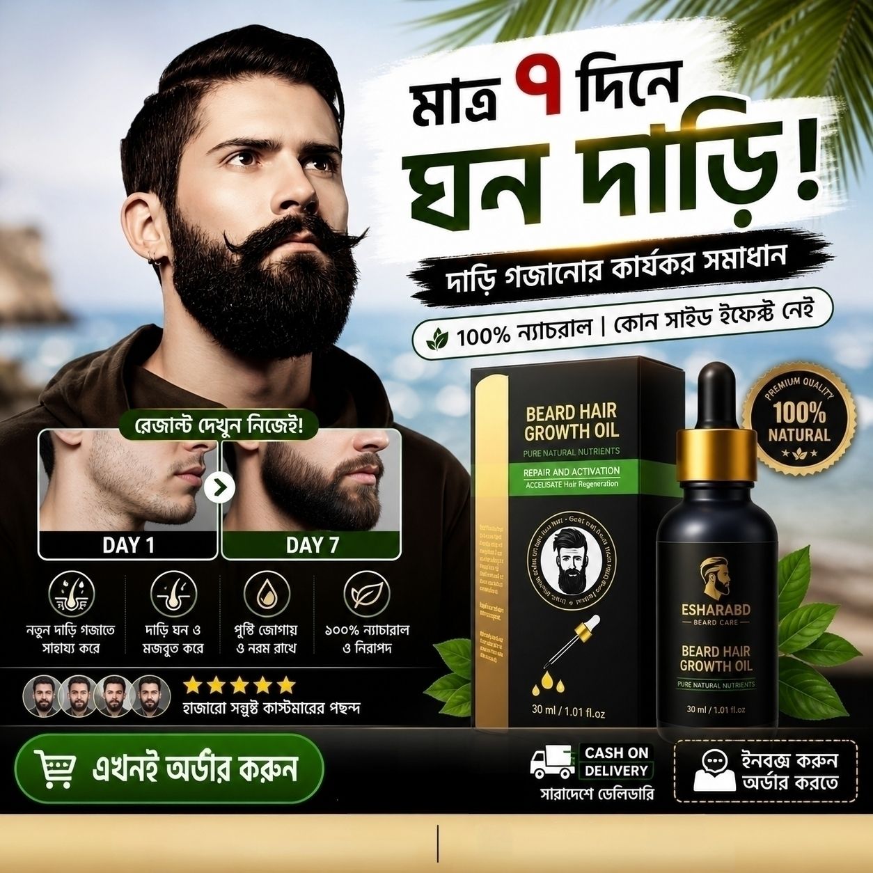 Beard Hair Growth Oil Facebook ad