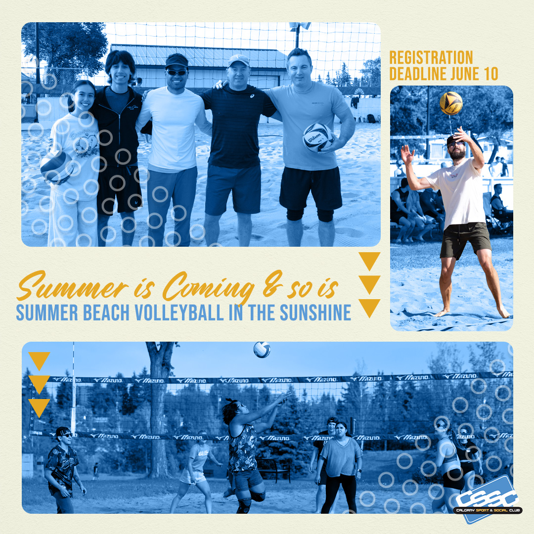 Calgary Sport & Social Club (CSSC) Facebook ad: Fun Beach Volleyball Leagues