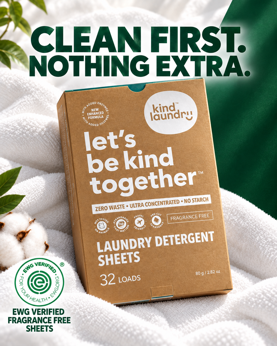 Kind Laundry Facebook ad: No Fillers, No Synthetic Additives, Just 7-in-1…