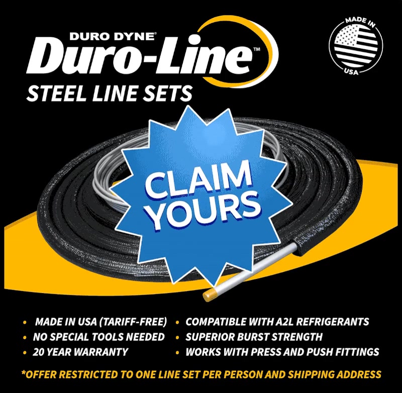 Duro Dyne Corporation Facebook ad: US Made HVAC Supplies - Get 50% Off Your First Order