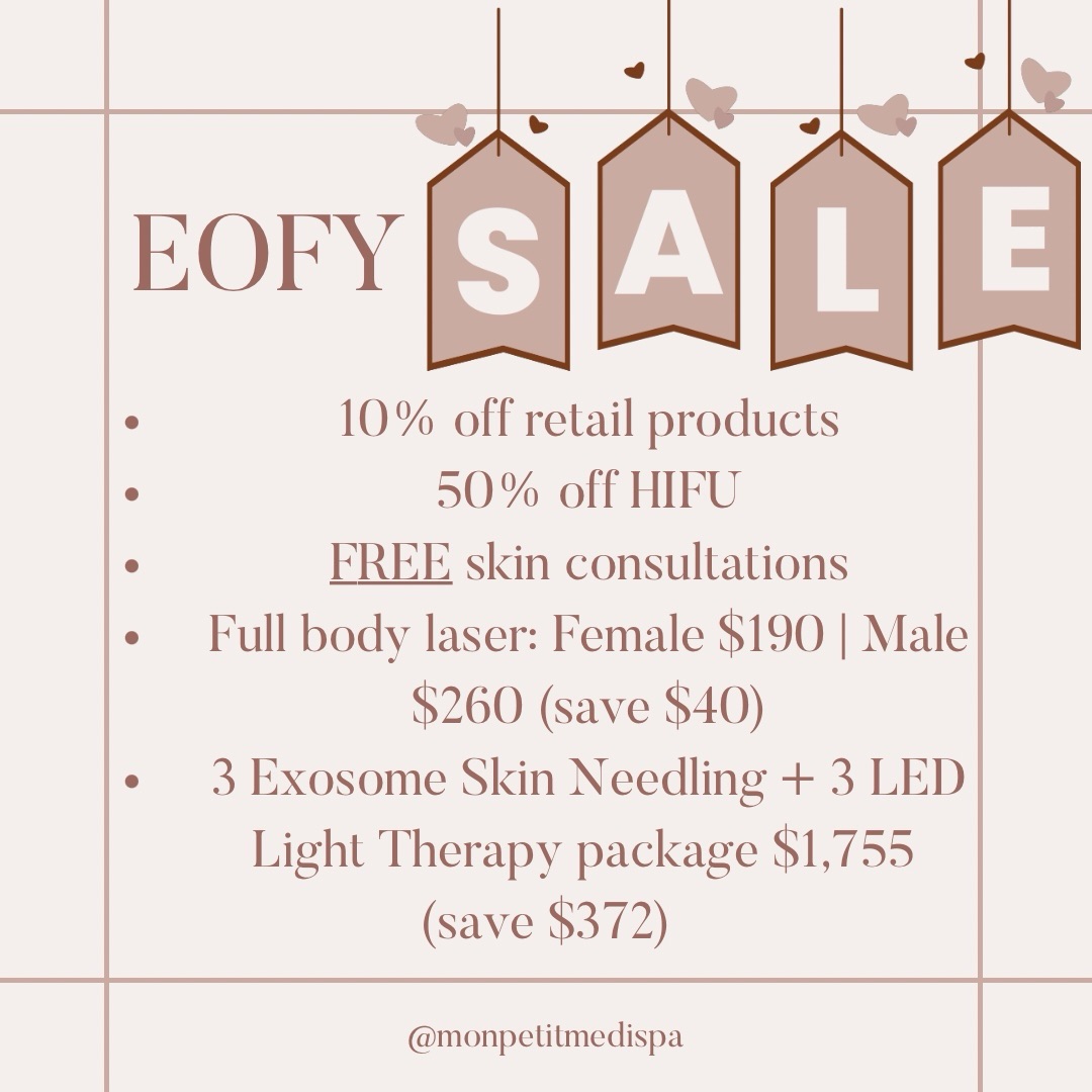 Mon Petit Medispa Facebook ad: EOFY SALE IS HERE