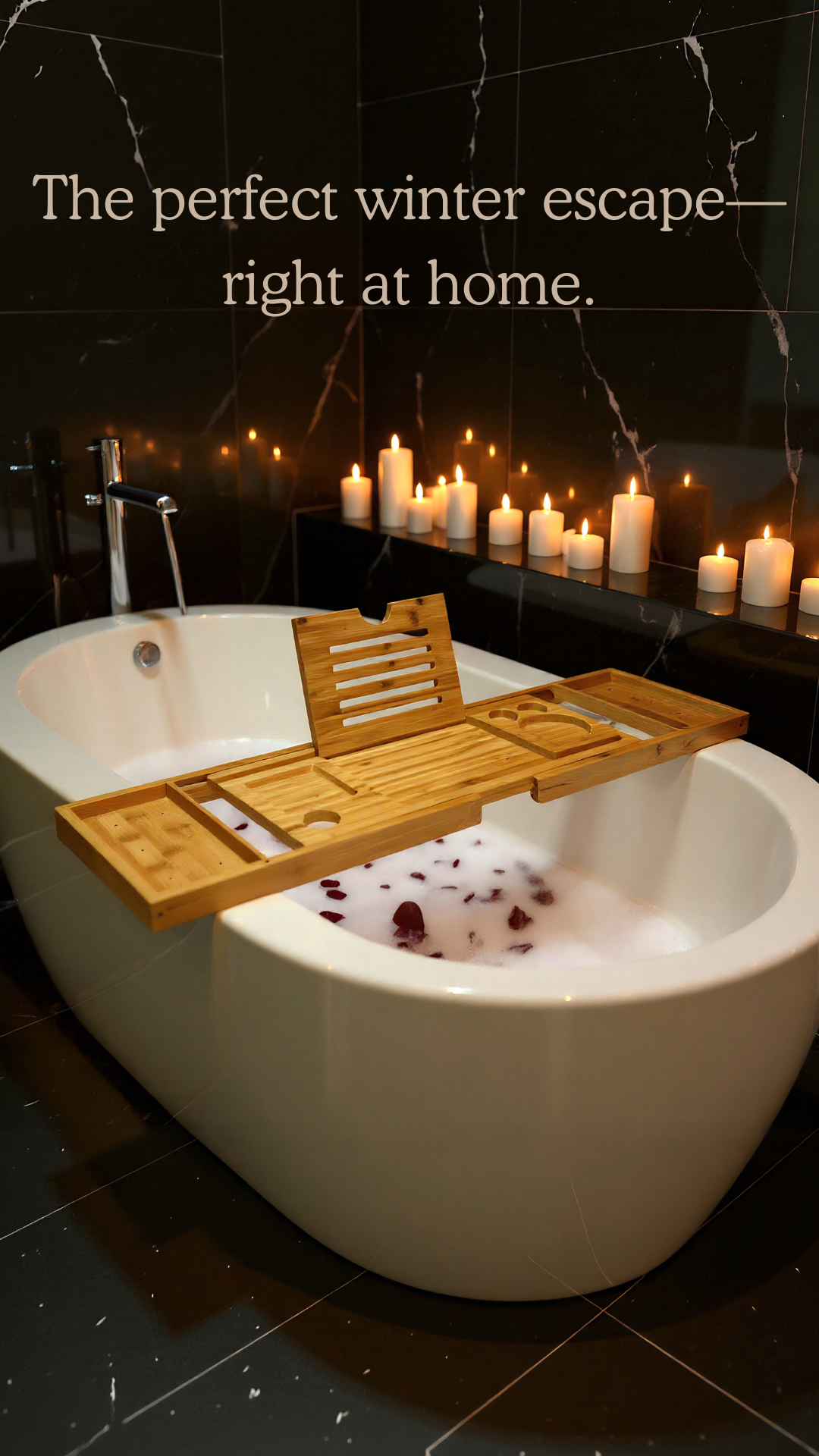 Still Serenity Facebook ad: Bamboo Bathtub Tray, Still Serenity