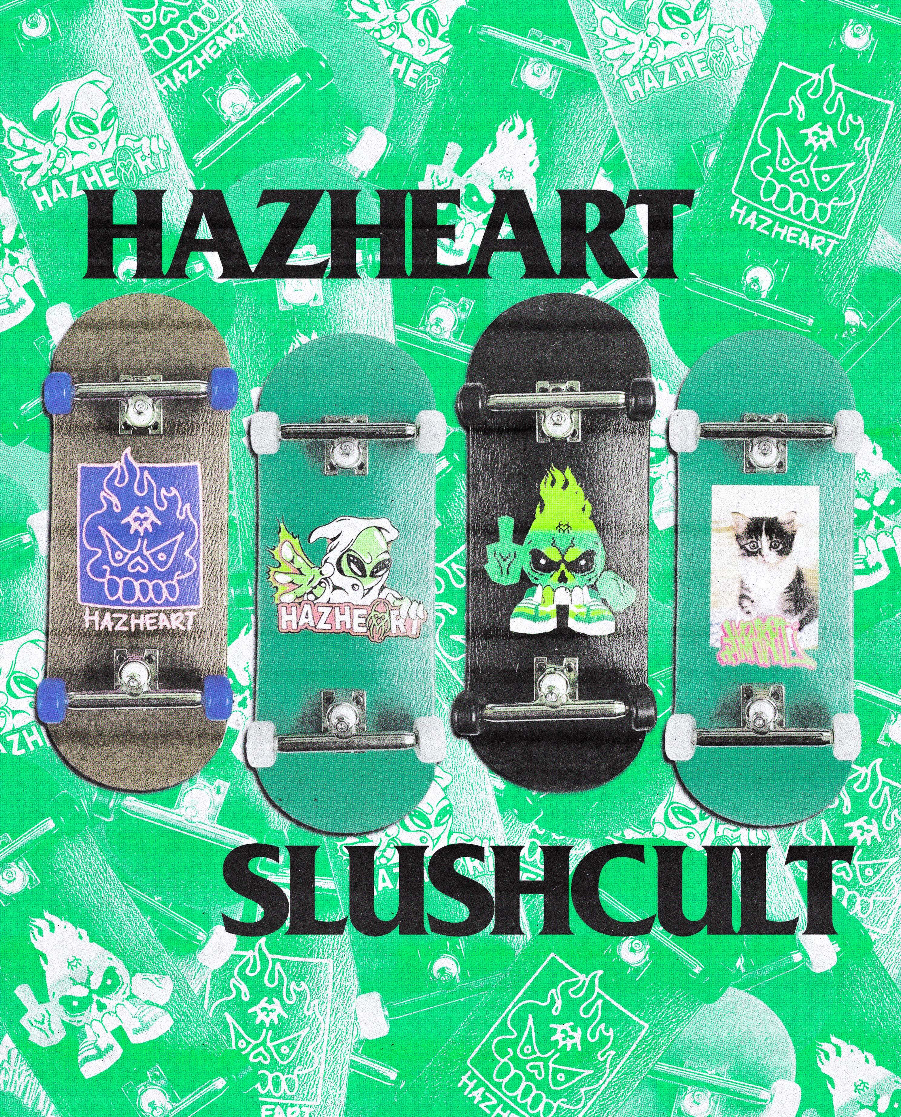 Hazheart Facebook ad: Hazheart x Slushcult Kittie Fingerboard Kit