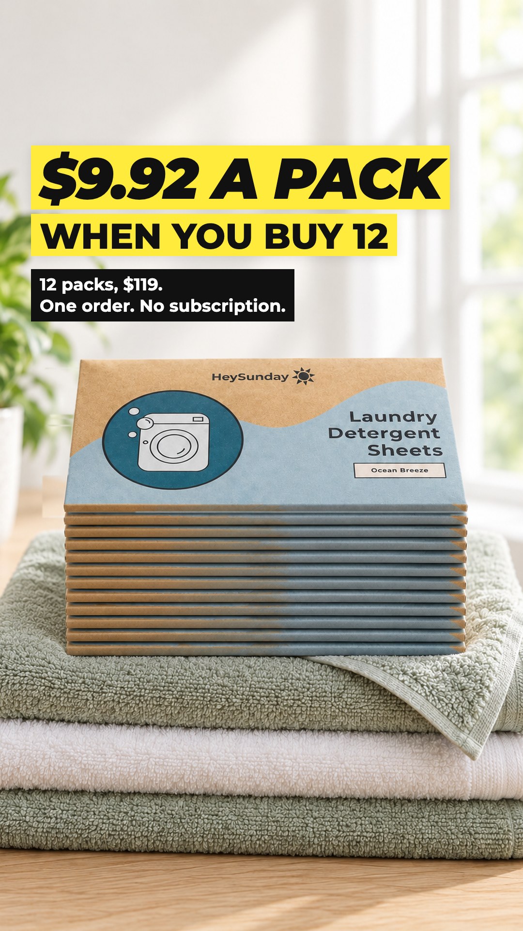 HeySunday Facebook ad: $9.92 A Pack When You Buy 12