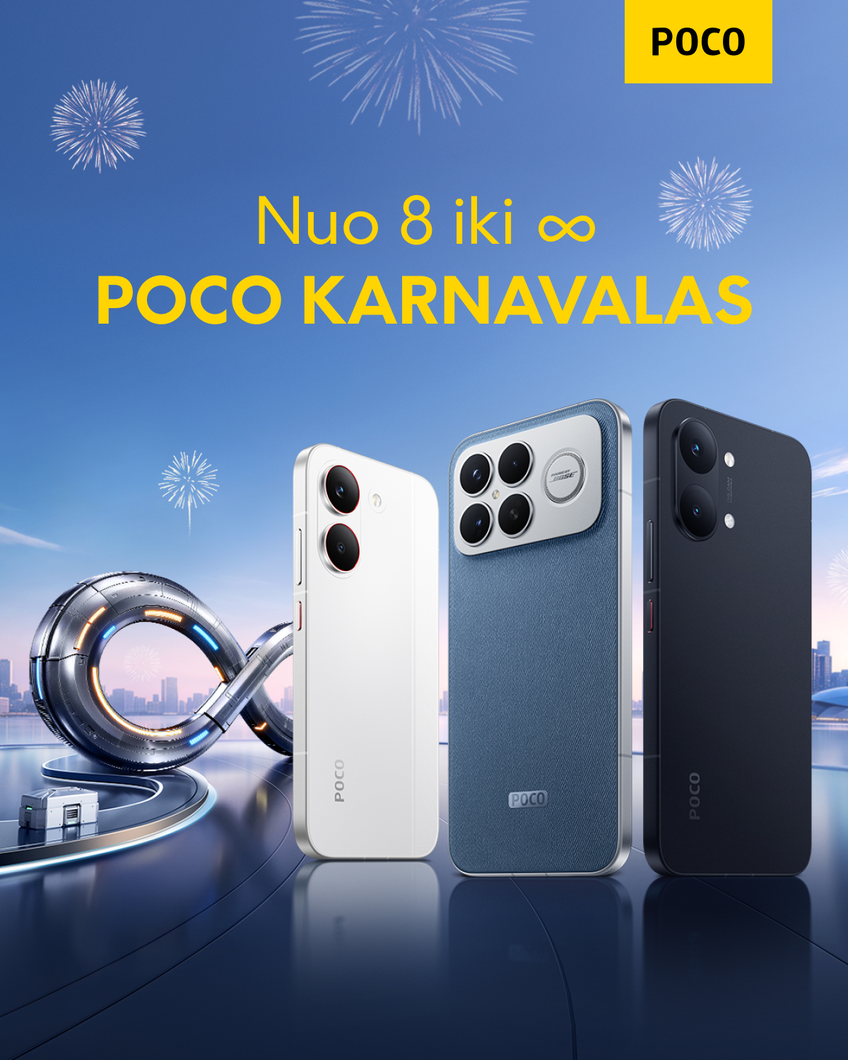 POCO Facebook ad: POCO Carnival 2026 jau čia, ir 8 čia…