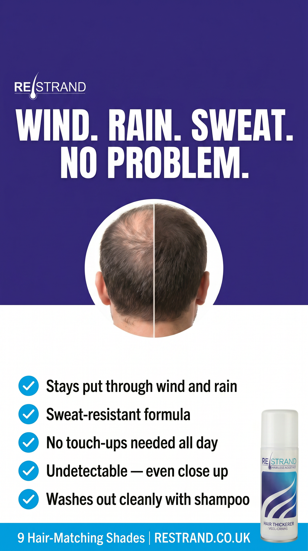 Instant Hair Thickening Spray Facebook ad from Jun 15, 2026