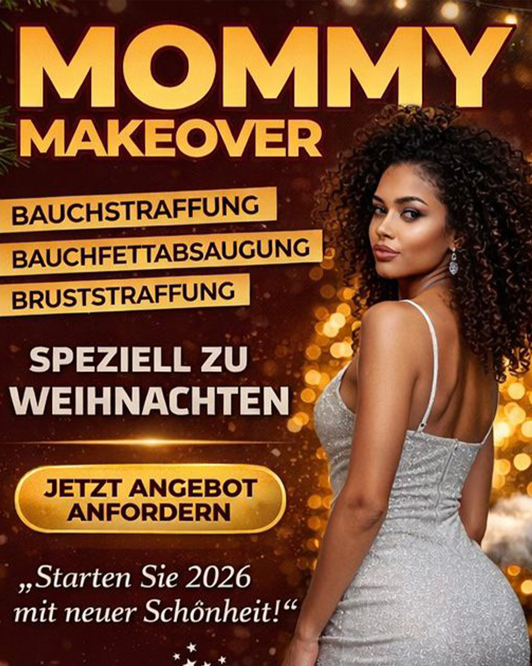 The More Clinics Facebook ad: Mommy Makeover, Spezielles Weihnachtsangebot