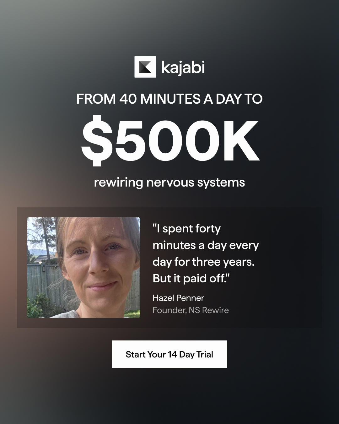 Kajabi Facebook ad: Get Started For Free