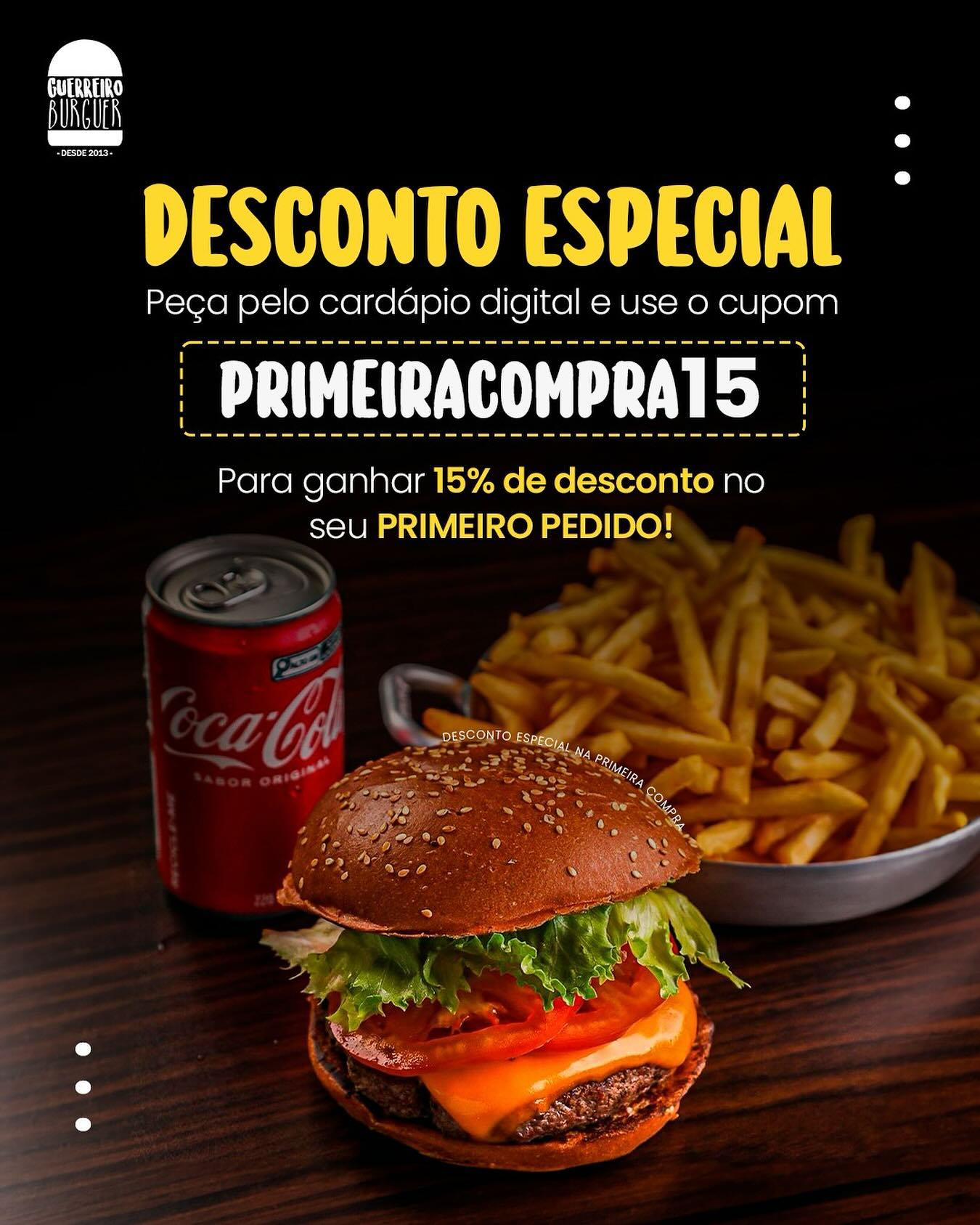 Guerreiro Burguer Facebook ad: Condição especial para quem AMA hambúrguer!