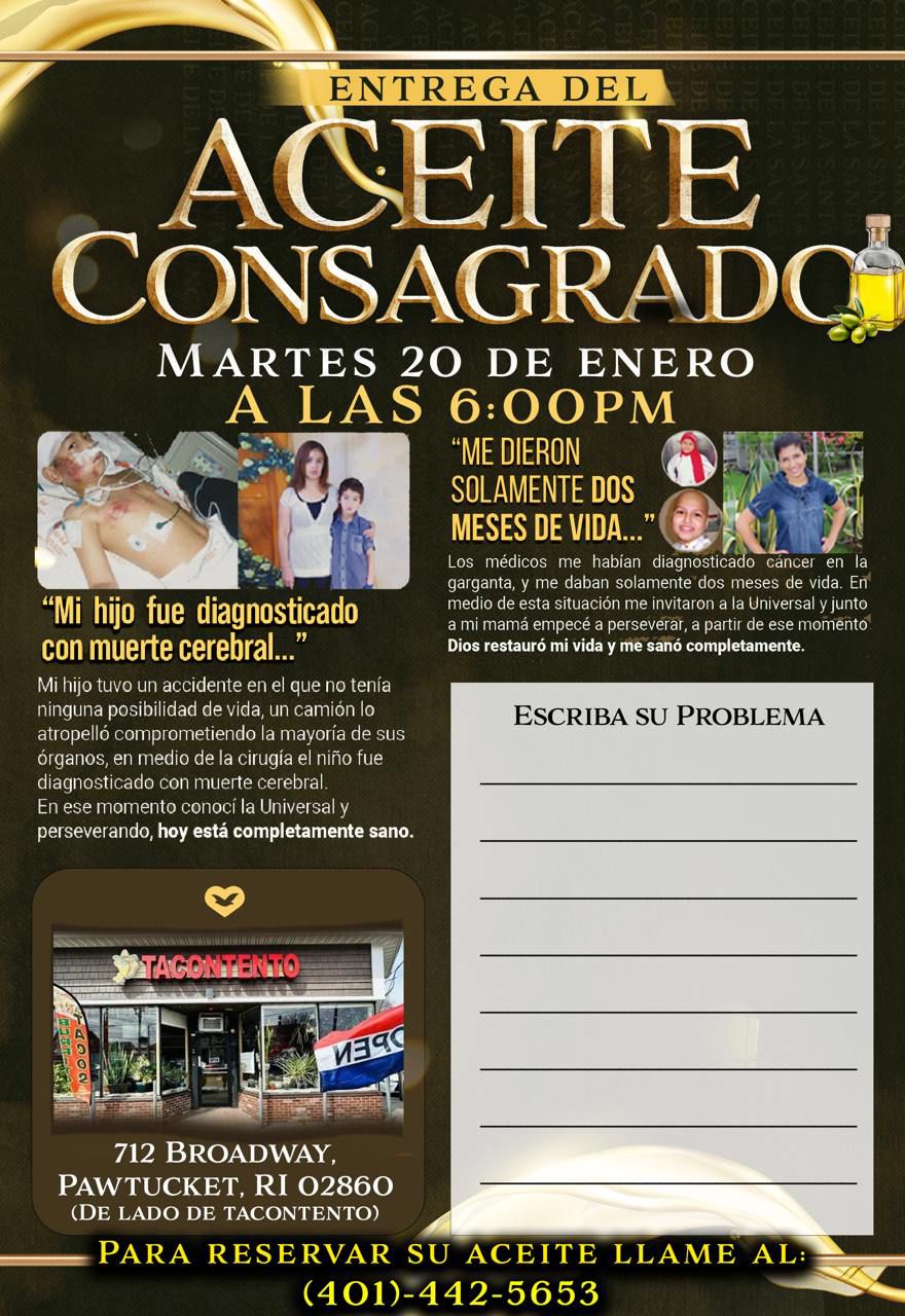 Iglesia Universal Rhode Island Facebook ad: Chatea en Messenger