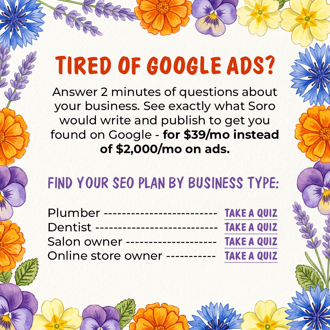 Soro SEO Facebook ad