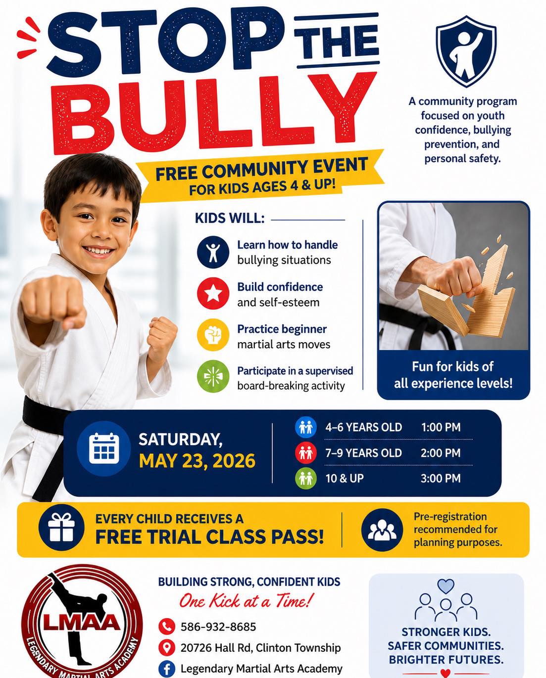 Legendary Martial Arts Academy Facebook ad: Macomb County Parents, This Is For You