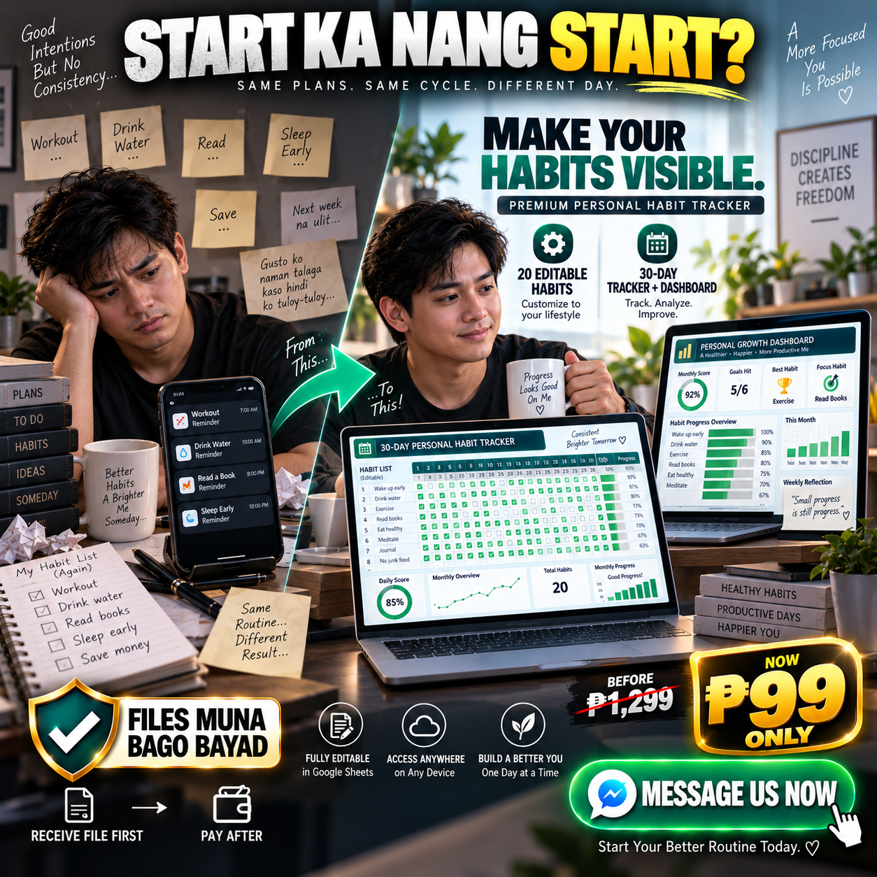 Habit Tracker Facebook ad: Hirap Maging Consistent Sa Habits?