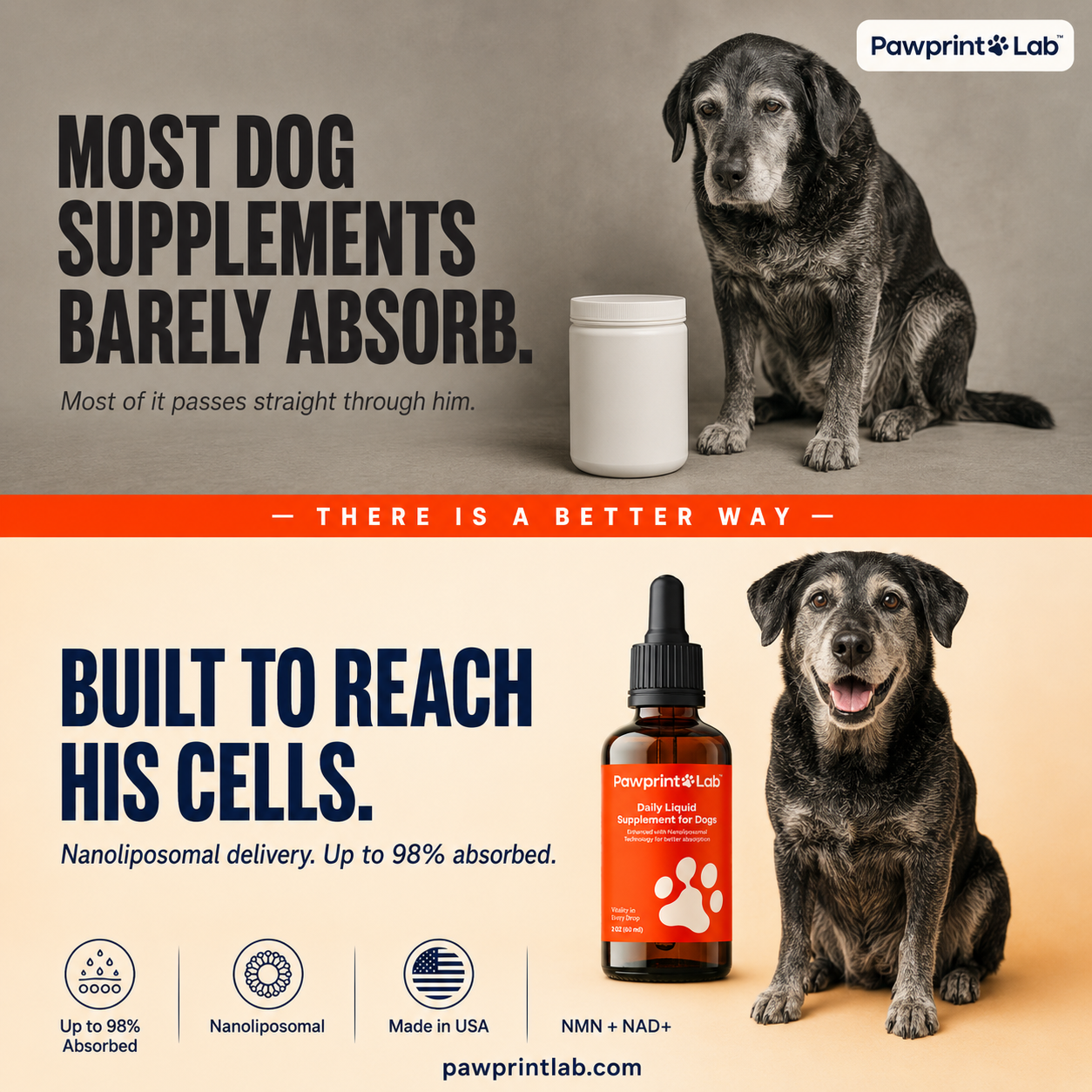Vet-Approved Pet Products Facebook ad