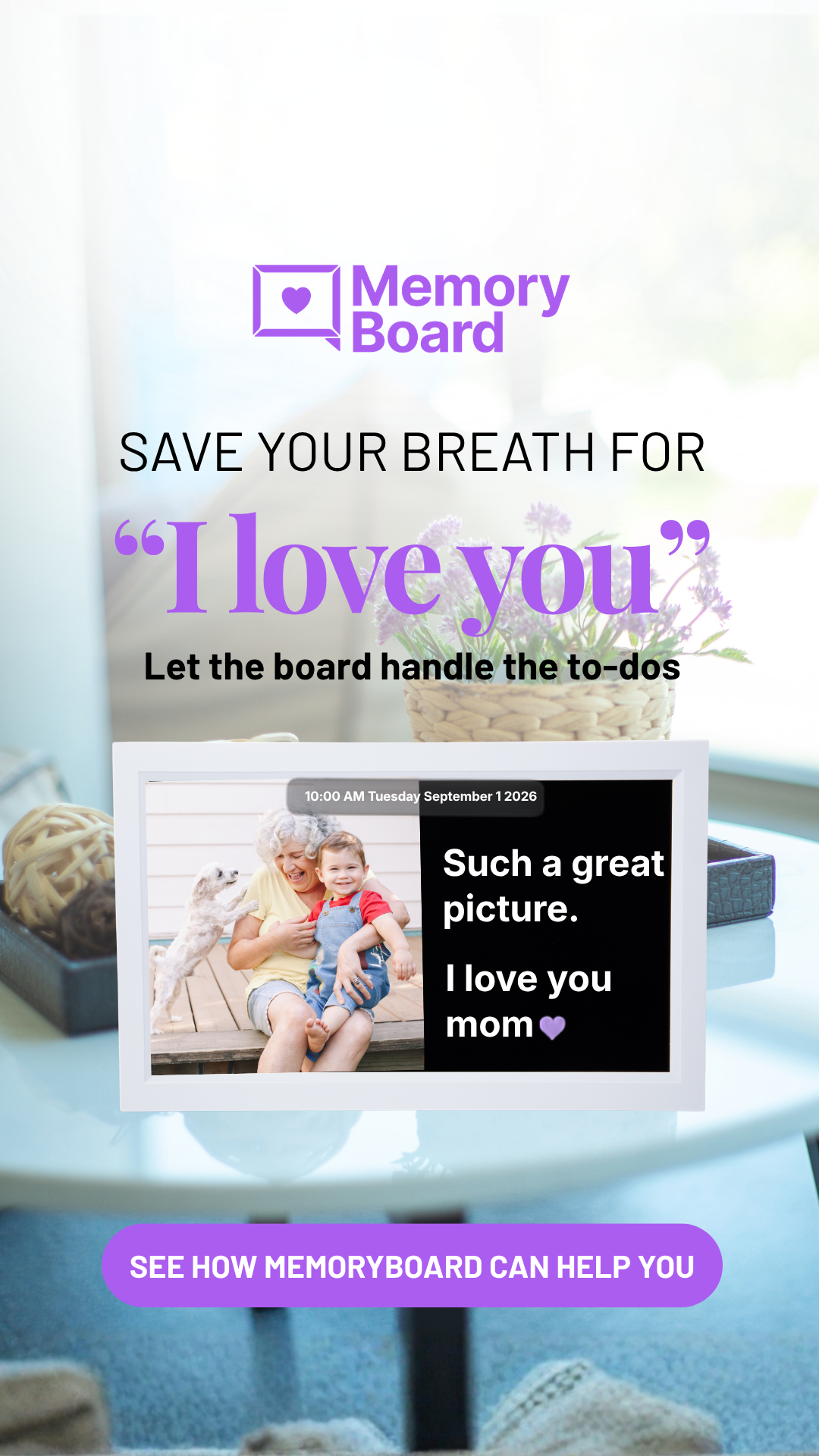 Memoryboard Facebook ad: Designed by Caregivers