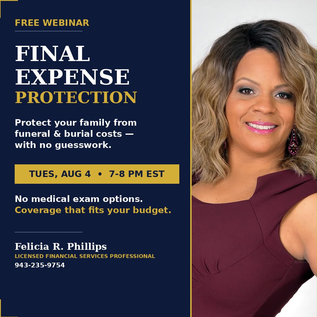 Felicia Phillips Facebook ad: Welcome! You are invited to join a meeting: Final Expense…