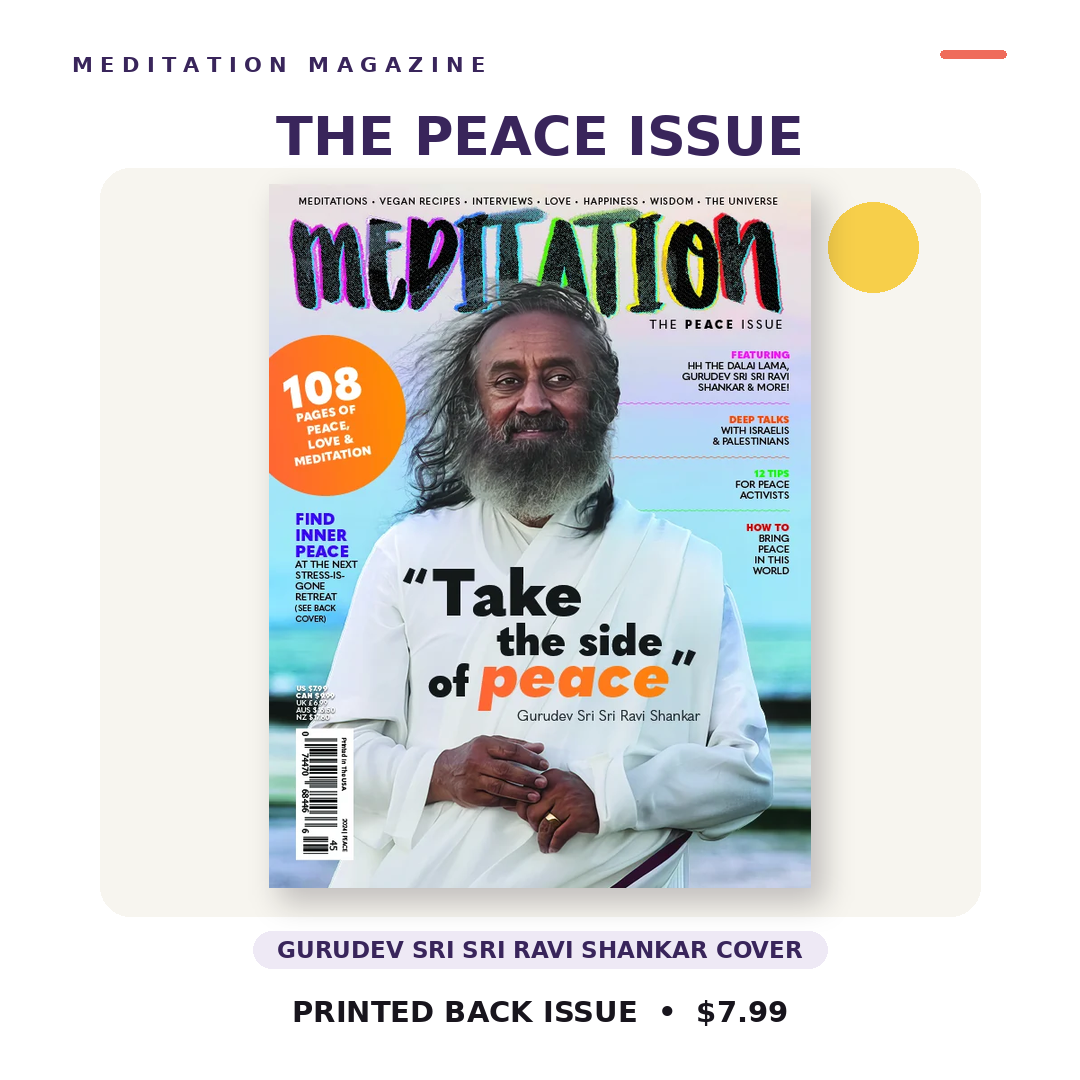 Meditation Magazine Facebook ad: Take the Side of Peace