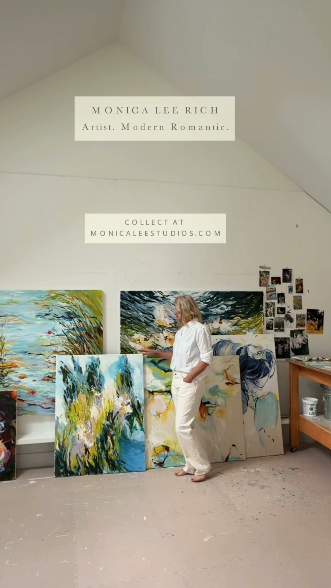 Monica Lee Studios Facebook ad: Contemporary Art for the Modern Romantic