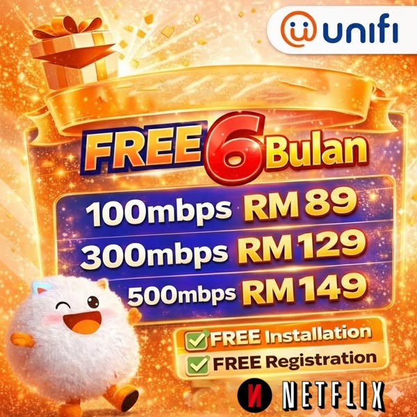 UNIFI HOME & BIZ Facebook ad: PERCUMA 6 Bulan