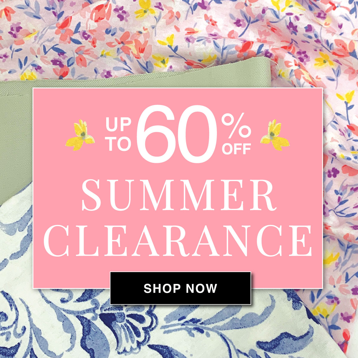 Mood Designer Fabrics Facebook ad: Shop Summer Deals!