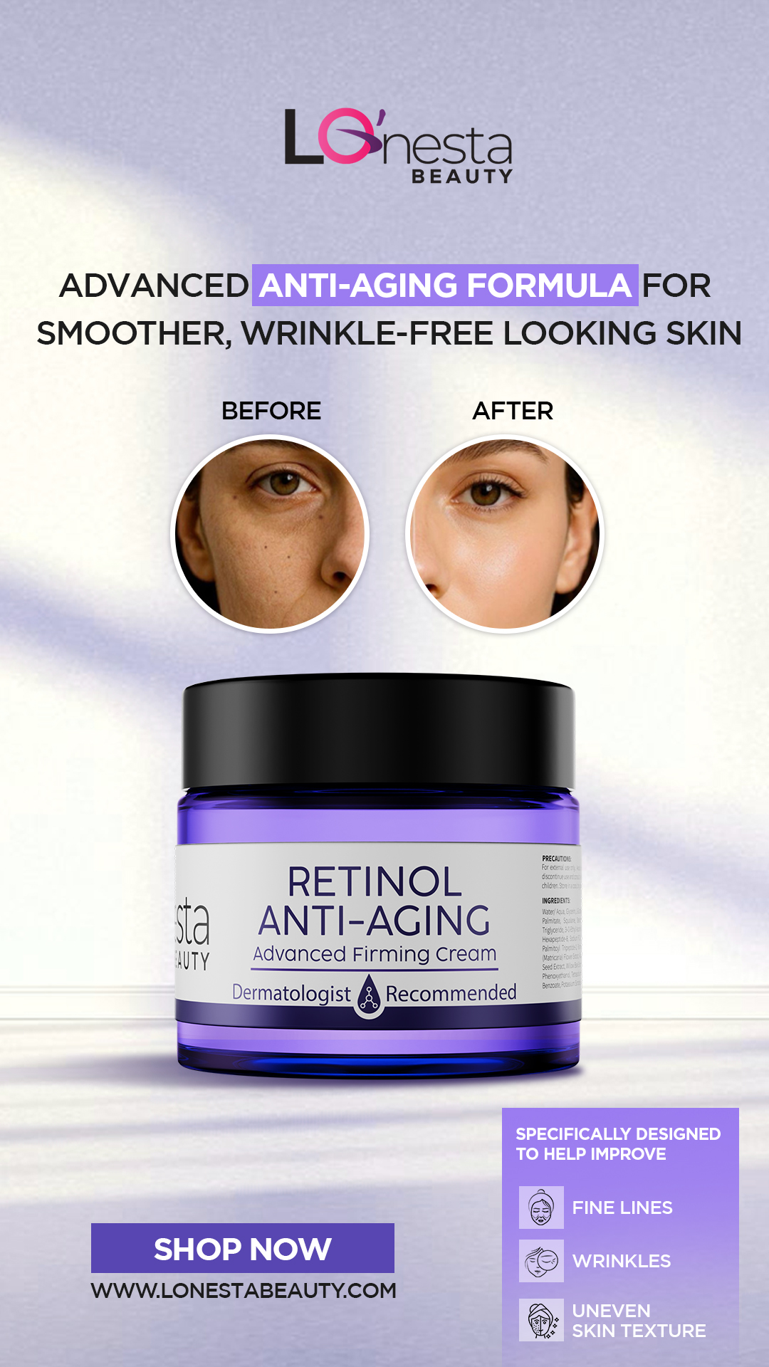 Lonesta Beauty Facebook ad from Mar 5, 2026