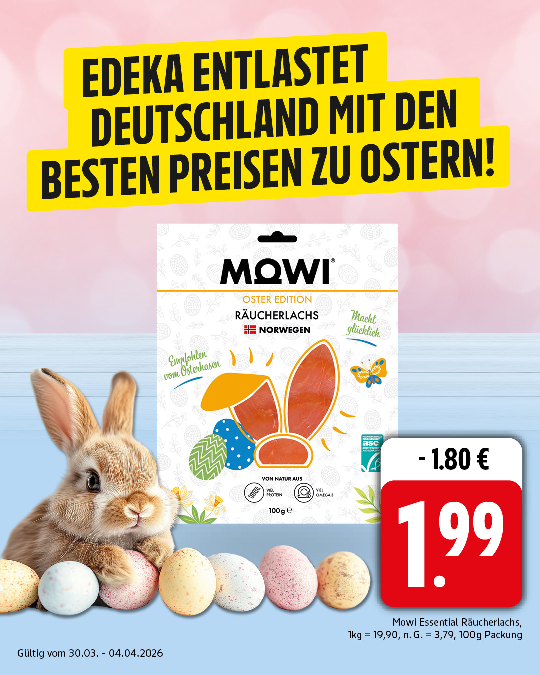 dein EDEKA center Facebook ad: Volle Körbe, kleine Preise!