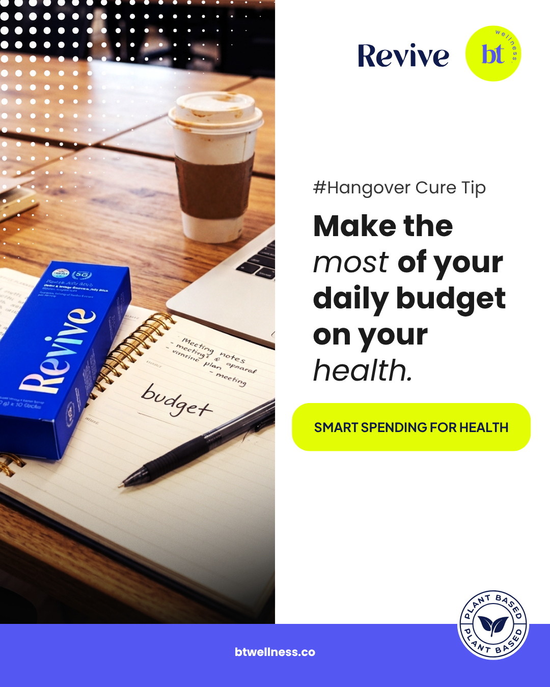 Breakthrough Wellness Facebook ad: Spending on health vs hangovers