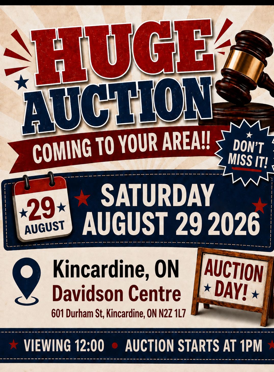 Prime Time Auction Facebook ad: **AUCTION***AUCTION***AUCTION***AUCTION**