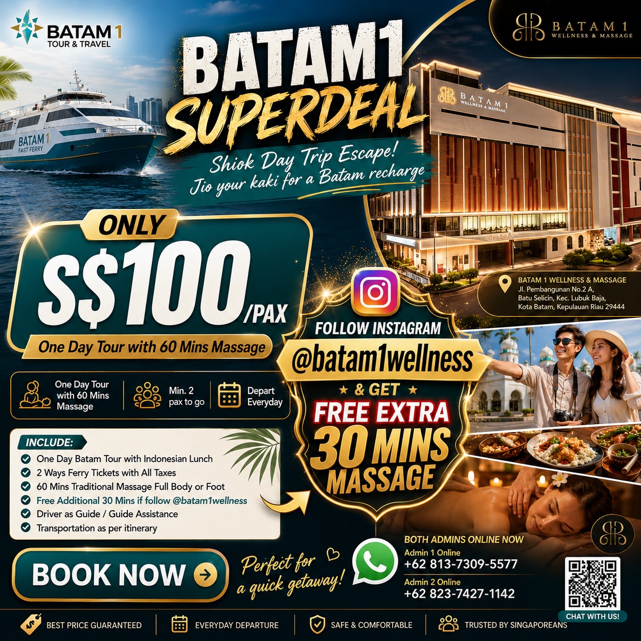 Batam One · 巴淡壹站式旅行 Facebook ad: Need a quick escape from Singapore?
