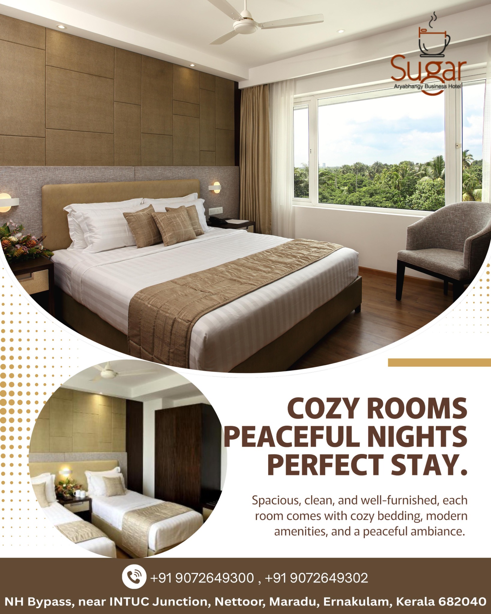 Sugar Business Hotel Facebook ad: Experience comfort and convenience at Hotel Sugar, just…