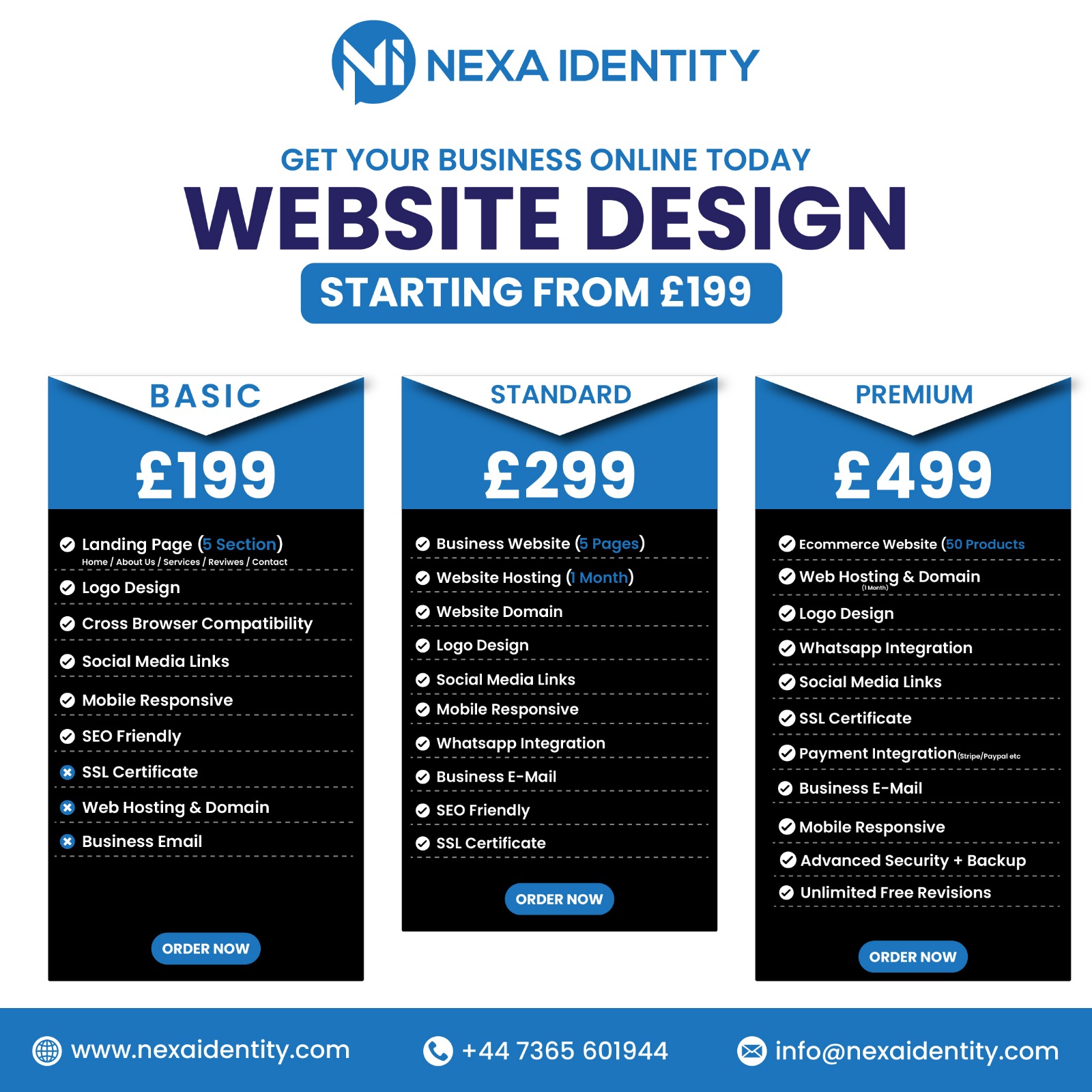Nexa Identity Facebook ad: Modern Websites, Fast Delivery