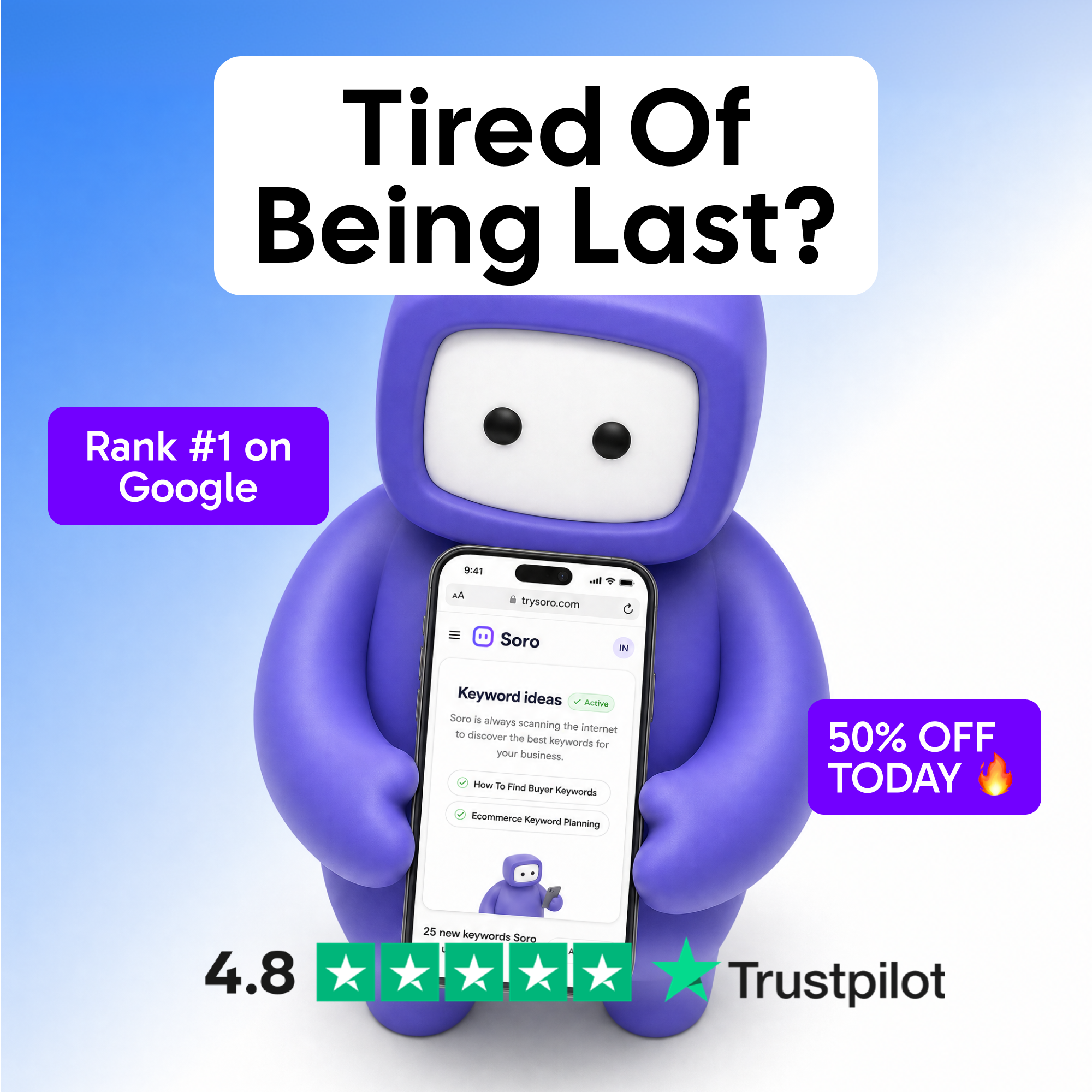 Soro SEO Facebook ad: Rank #1 on Google