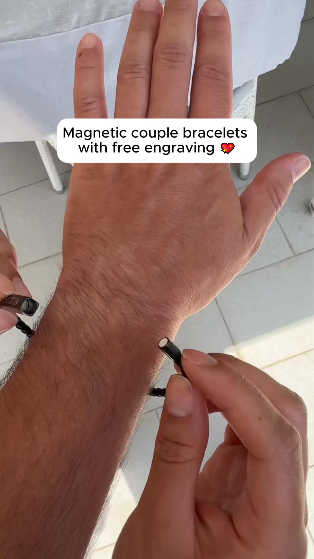 Personalized Jewelry Facebook ad: Matching Couple Bracelets